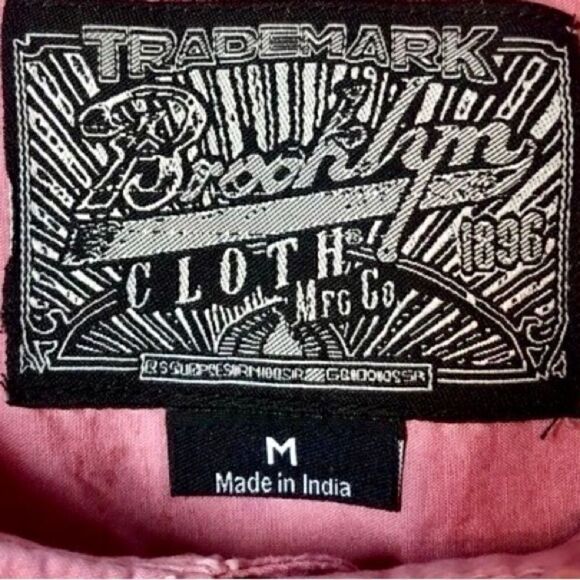 Brooklyn Cloth Tricolor Dyed Short Sleeve Button Down in Pink/White/Blue Men’s M - Picture 8 of 10